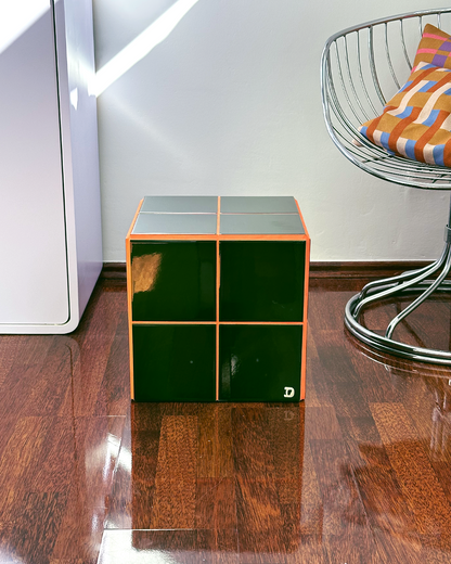 Cube - Dark Green & Orange